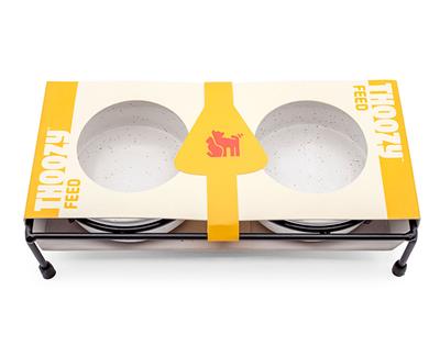ThoozyPet Stoneware Pet Double Diner White