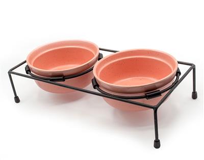 ThoozyPet Stoneware Pet Double Diner Pink