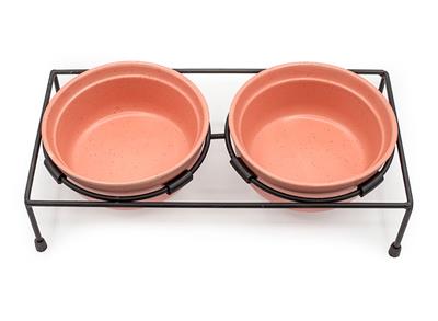 ThoozyPet Stoneware Pet Double Diner Pink