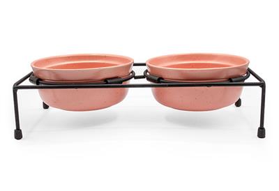 ThoozyPet Stoneware Pet Double Diner Pink
