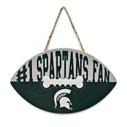 Michigan State Football Shape Sign