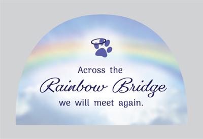 Memorial Keepsake - Rainbow Shape-Across the Rainbow Bridge