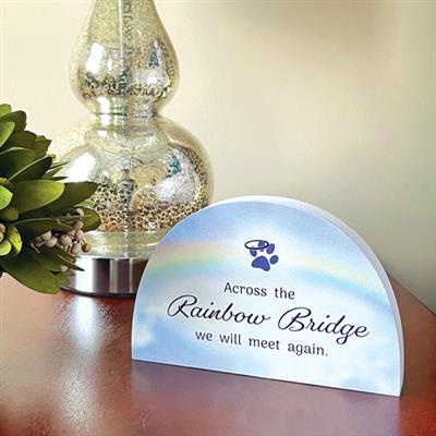 Memorial Keepsake - Rainbow Shape-Across the Rainbow Bridge