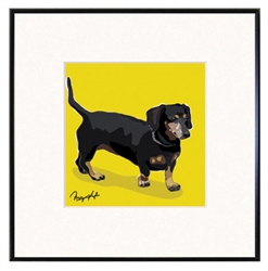 Framed Print: Dachshund - Black