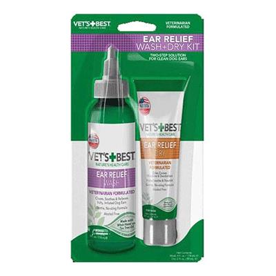 VETS BEST Ear Relief Wash + Dry Kit