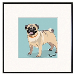 Framed Print: Pug - Standing