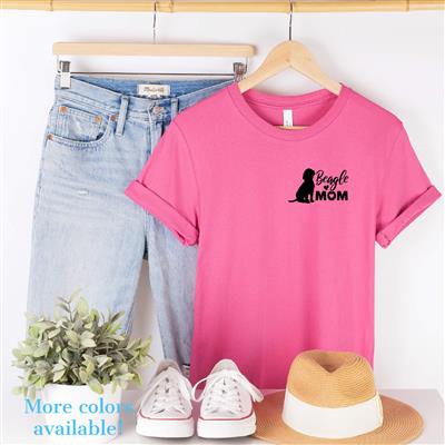 Beagle Mom Shirt | People Shirts | Printed Tshirt | Human Dog Gear | Unisex | Beagle Dog Mom Pocket Design