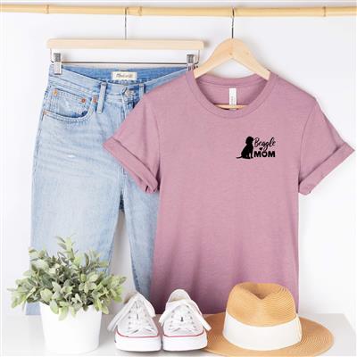 Beagle Mom Shirt | People Shirts | Printed Tshirt | Human Dog Gear | Unisex | Beagle Dog Mom Pocket Design