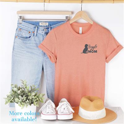 Beagle Mom Shirt | People Shirts | Printed Tshirt | Human Dog Gear | Unisex | Beagle Dog Mom Pocket Design