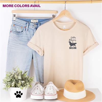 Golden Retriever Mom Shirt | People Shirts | Printed Tshirt | Human Dog Gear | Unisex | Golden Retriever Dog Mom Pocket Design