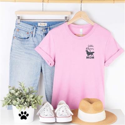 Golden Retriever Mom Shirt | People Shirts | Printed Tshirt | Human Dog Gear | Unisex | Golden Retriever Dog Mom Pocket Design