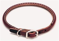 Circle T Latigo Leather Round Dog Collar Brown 1ea/3/8 In X 12 in