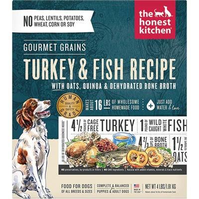 Honest Kitchen Dog Gourmet Grains Turkey And Whitefish 4Lbs. Box