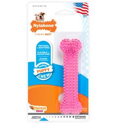 Nylabone Puppy Teething  Soothing Flexible Chew Toy Chicken, Pink, XS/Petite  Up To 15 Lbs. 1 ct