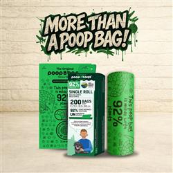 98% Plant-Based Bulk Roll Poop Bags, 200ct