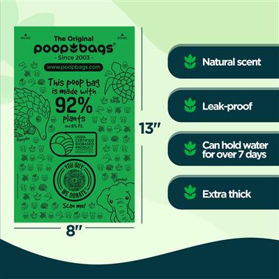 The Original Poop Bags® 92% Plants 200 Dog Waste Poop Bags