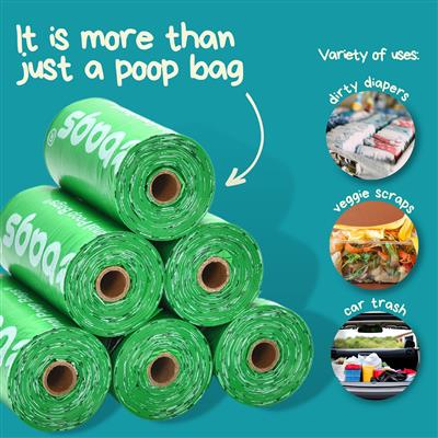 Peanuts® USDA Biobased Unscented Dog Poop Bags, 120 count