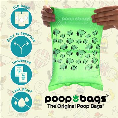 Peanuts® USDA Biobased Unscented Dog Poop Bags, 120 count
