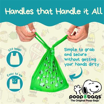 Snoopy® 38% Plant-Based Handle Tie Poop Bags - 120 Count