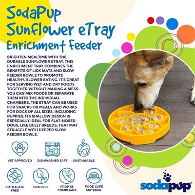 Sunflower Design eTray Enrichment Slow Feeder Tray for Dogs - Yellow