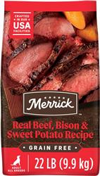 Merrick Dog Grain Free Bison Beef And Sweet Potato 22Lb