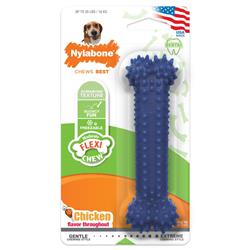 Nylabone Moderate Chew Textured Dog Dental Chew Toy Chicken, Blue, Medium/Wolf  Up To 35 Lbs. 1 ct