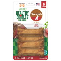Nylabone Healthy Edibles AllNatural Long Lasting Chew Treats Roast Beef, XS/Petite  Up To 15 Lbs. 8 ct