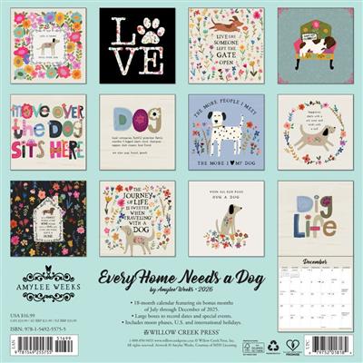 Every Home Needs a Dog 2026 Wall Calendar