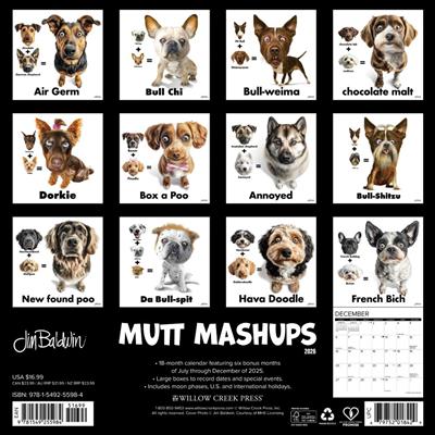 Mutt Mashups 2026 Wall Calendar
