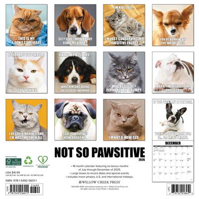 Not So Pawsitive 2026 Wall Calendar
