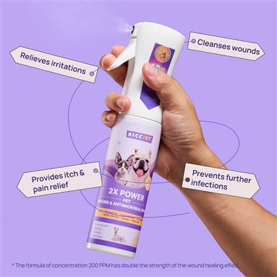 HICC Pet® 2X Power Pet Wound & Antimicrobial Spray For Dogs & Cats, 10.1 Fl Oz