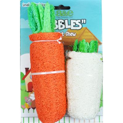 A &E Cages Nibbles Small Animal Loofah Chew Toy Large Daikon; 1ea
