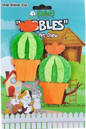 A &E Cages Nibbles Small Animal Loofah Chew Toy Barrel Cactus; 1ea