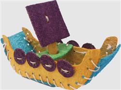A &E Cages Nibbles Small Animal Loofah Chew Toy Boat; 1ea