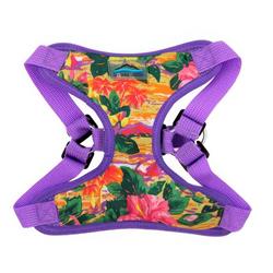 Sunset Hibiscus Print & Mesh Wrap and Snap Choke Free Step In Harness