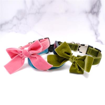 Velvet Bow Collar Set - 20+ Colors