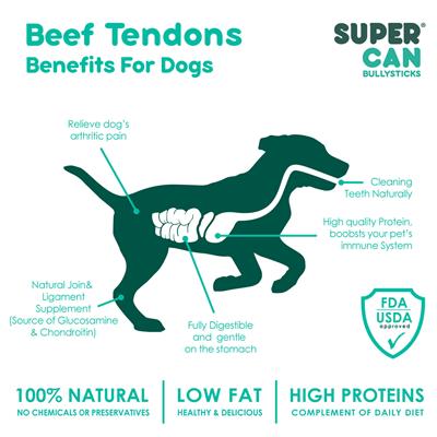 4" - 7" Junior Beef Tendon 8oz Bag