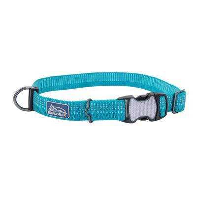 K9 Explorer Brights Reflective Adjustable Dog Collar Ocean Small 5/8"x 10"-14"
