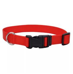 Coastal Adjustable Nylon Dog Collar with Plastic Buckle Red 1ea/3/4 In X 14-20 in - COPY