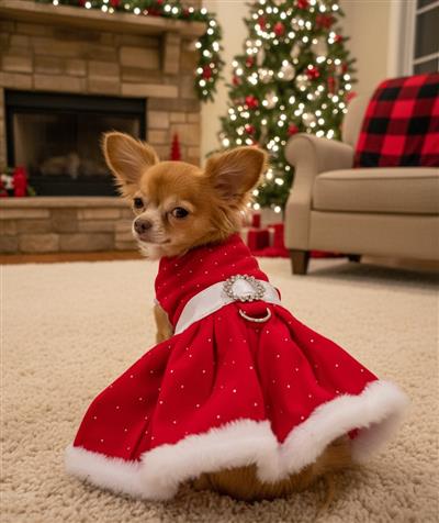 Red Velvet Sparkle Dog Dress