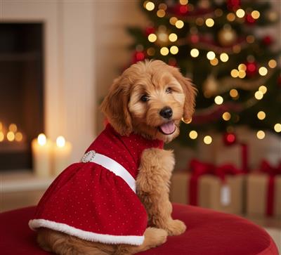 Red Velvet Sparkle Dog Dress