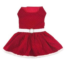 Red Velvet Sparkle Dog Dress