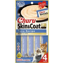 Inaba Churu Puree Skin & Coat Cat Treats Tuna .5oz. 4 Pk (Case of 6)