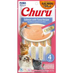 Inaba Churu Puree Cat Treats Salmon/Tuna .5oz. 4 Pk (Case of 6)