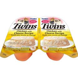 Inaba Twins Side Dish For Cats Chicken/Cheese 1.23oz. 2 Pk (Case of 6)