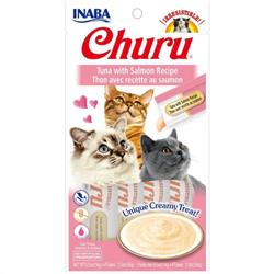 Inaba Churu Puree Cat Treats Tuna/Salmon .5oz. 4 Pk (Case of 6)