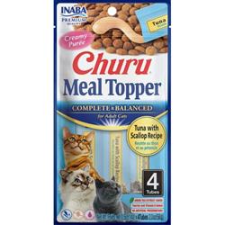 Inaba Churu Complete & Balanced Topper For Cats Tuna/Scallop 2oz. 4 Pk (Case of 6)