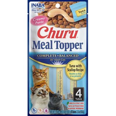 Inaba Churu Complete & Balanced Topper For Cats Tuna/Scallop 2oz. 4 Pk (Case of 6)