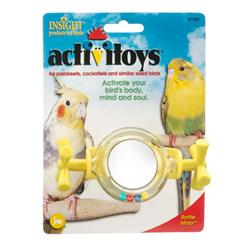 JW Pet ActiviToy Rattle Mirror Bird Toy Assorted 1ea/SM/MD