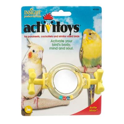 JW Pet ActiviToy Rattle Mirror Bird Toy Assorted 1ea/SM/MD